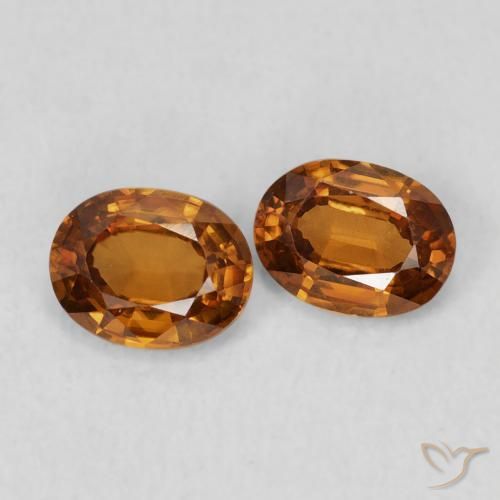 Gemas de Circón Naranja oscuro natural de 0.98 ct, Ovalada, VVS