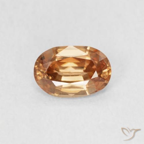 0.60ct Natural Naranja medio Circón, Ovalada, VVS-VS
