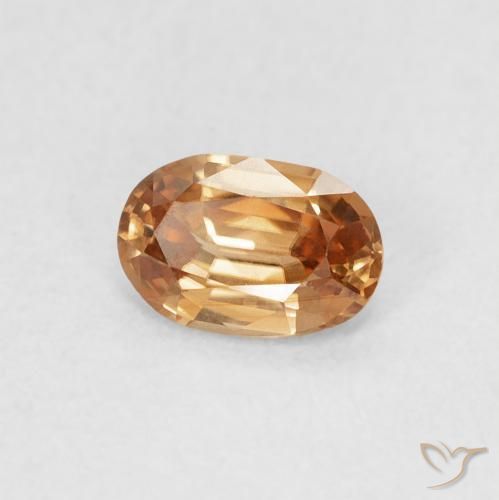 Circón Naranja medio natural de 0.60 ct, Ovalada, VVS-VS