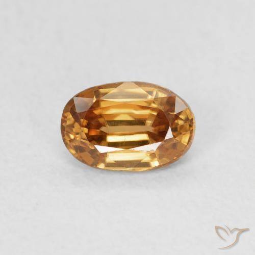0.69ct Natural Naranja medio Circón, Ovalada, VVS-VS