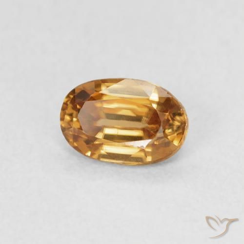 Circón Naranja medio natural de 0.69 ct, Ovalada, VVS-VS
