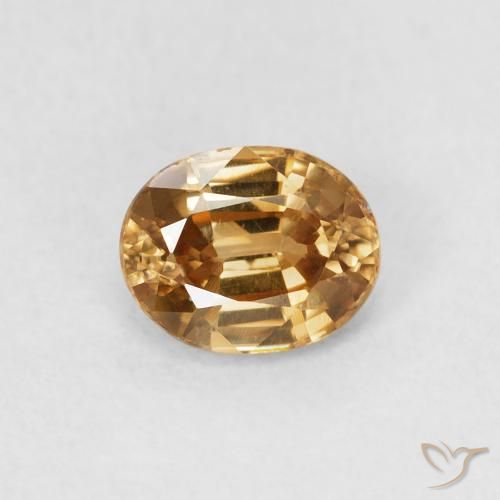 0.98ct Natural Dorado medio Circón, Ovalada, VS