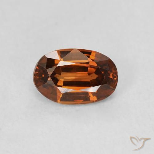0.78ct Natural Ámbar naranja Circón, Ovalada, VS