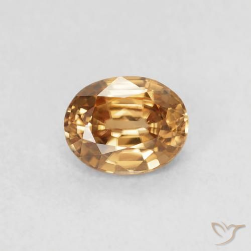 0.60ct Natural Marrón-oro Circón, Ovalada, VVS