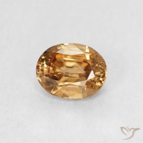 Circón Marrón-oro natural de 0.60 ct, Ovalada, VVS