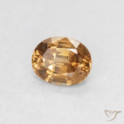 0.62ct Natural Marrón-oro Circón, Ovalada, VVS-VS