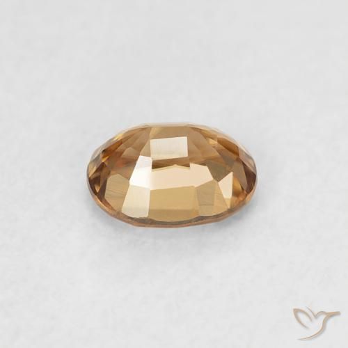 Circón Marrón-oro natural de 0.62 ct, Ovalada, VVS-VS
