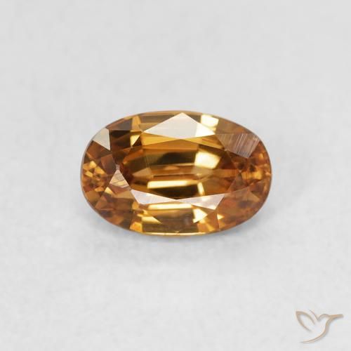 0.82ct Natural Naranja óxido Circón, Ovalada, VVS