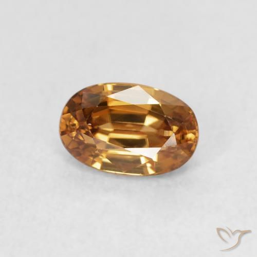 Circón Naranja óxido natural de 0.82 ct, Ovalada, VVS