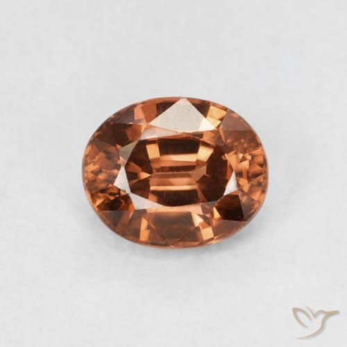 1.05ct Natural Medium Dark-Orange Circón, Ovalada, VVS