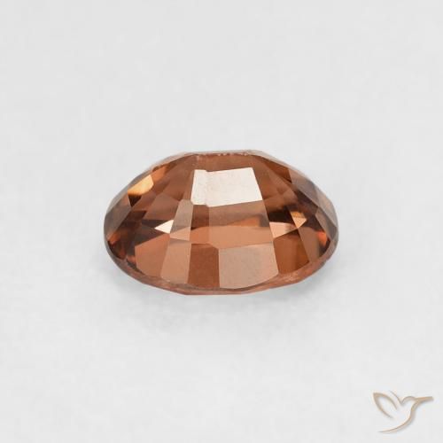 Circón Medium Dark-Orange natural de 1.05 ct, Ovalada, VVS