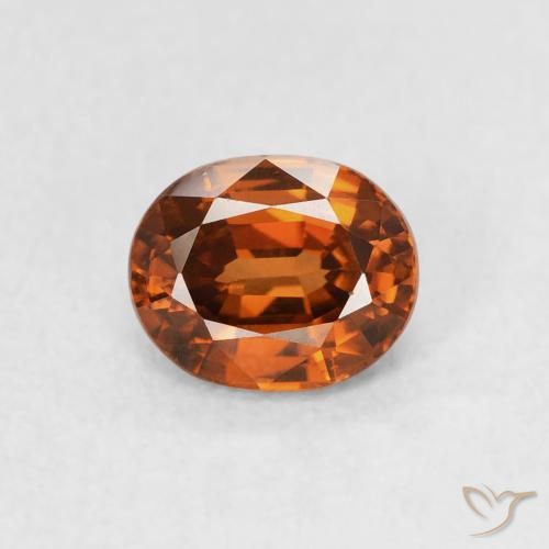 1.01ct Natural Naranja rojizo Circón, Ovalada, VVS