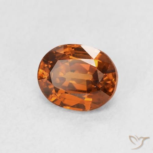 Circón Naranja rojizo natural de 1.01 ct, Ovalada, VVS