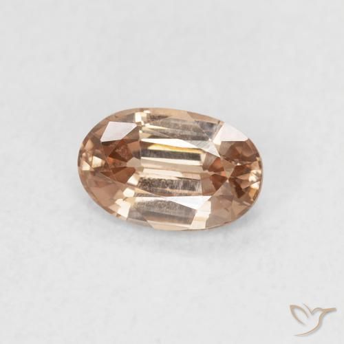 Circón Rosado anaranjado claro natural de 0.72 ct, Ovalada, VVS