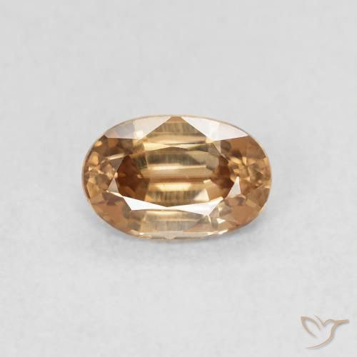 0.75ct Natural Dorado medio Circón, Ovalada, VVS