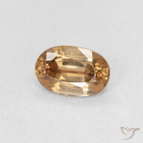 Circón Dorado medio natural de 0.75 ct, Ovalada, VVS