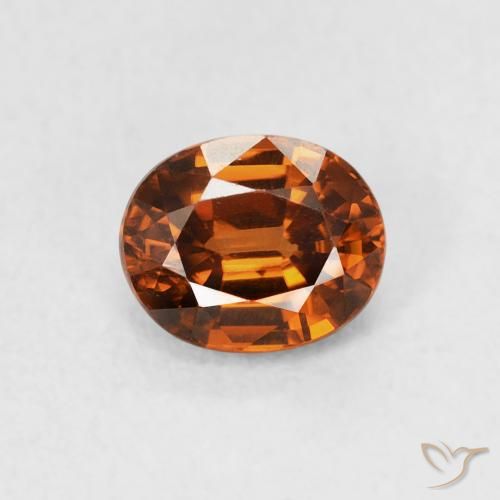 1.03ct Natural Naranja oscuro Circón, Ovalada, VVS