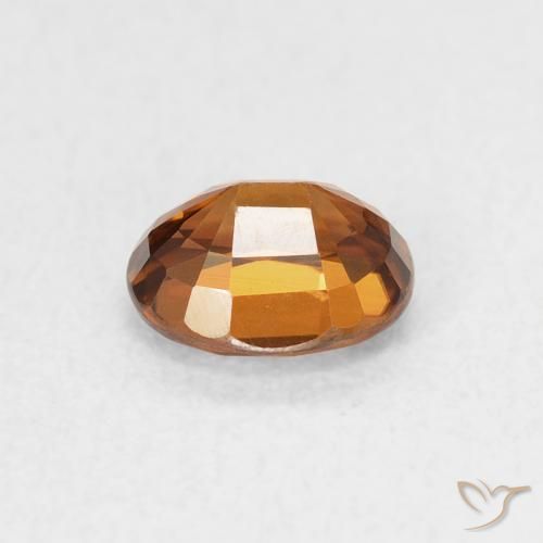 Circón Naranja oscuro natural de 1.03 ct, Ovalada, VVS