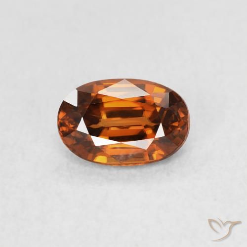 0.78ct Natural Ámbar naranja Circón, Ovalada, VVS