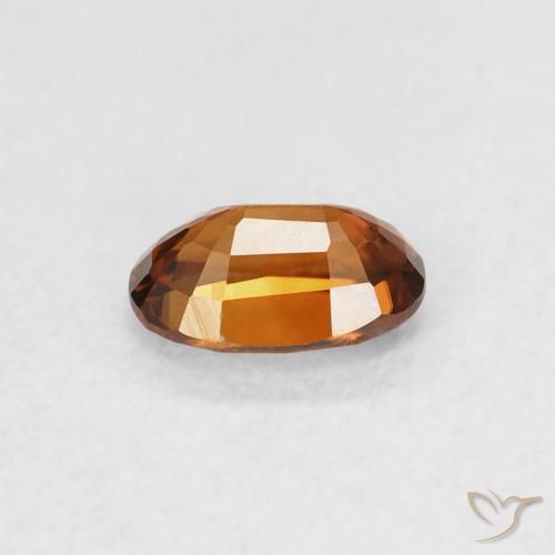 Circón Ámbar naranja natural de 0.78 ct, Ovalada, VVS