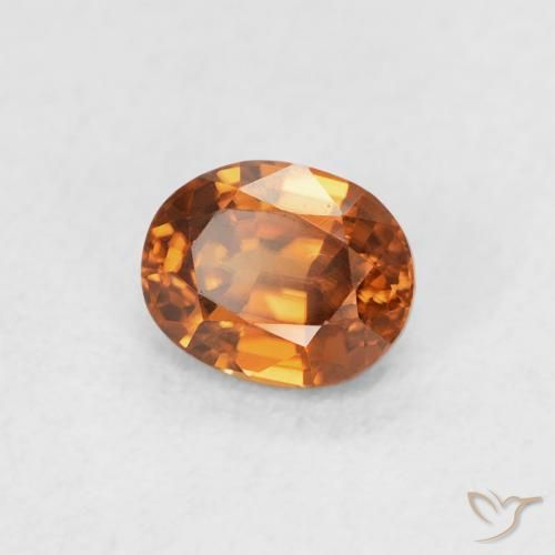 Circón Medium Dark-Orange natural de 0.67 ct, Ovalada, VVS