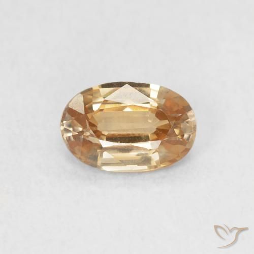 0.66ct Natural Dorado naranja Circón, Ovalada, VVS
