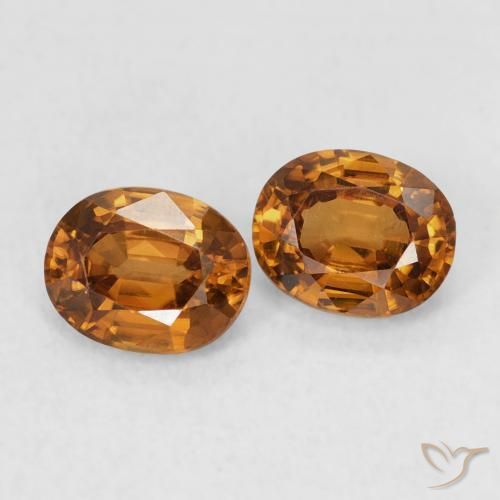 Gemas de Circón Naranja medio natural de 1.22 ct, Ovalada, VVS