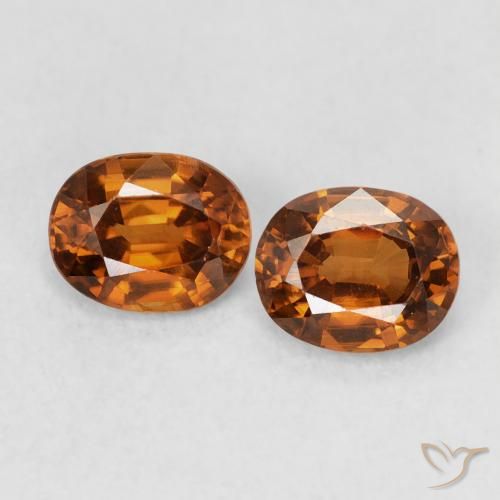 1.18ctw Natural Medium Dark-Orange Circón, Ovalada, VVS