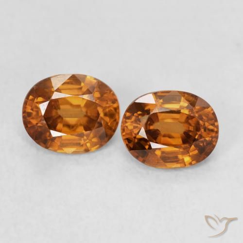 1.20ctw Natural Marrón naranja Circón, Ovalada, VVS