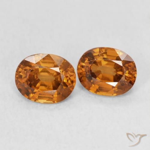 Gemas de Circón Marrón naranja natural de 1.20 ct, Ovalada, VVS