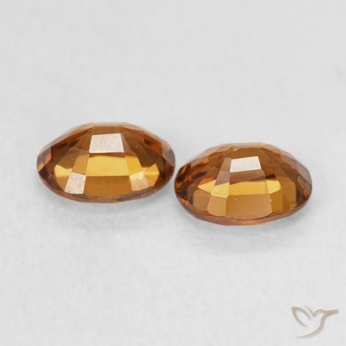 Gemas de Circón Marrón naranja natural de 1.20 ct, Ovalada, VVS