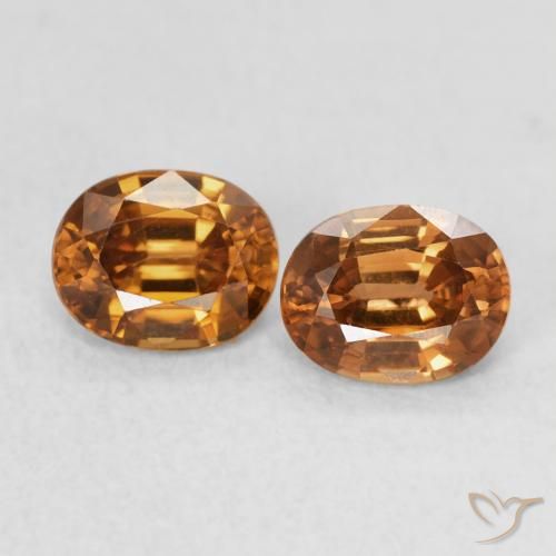 1.27ctw Natural Naranja medio Circón, Ovalada, VVS