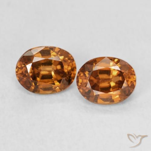 1.25ctw Natural Marrón naranja Circón, Ovalada, VVS