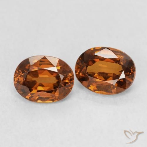 Gemas de Circón Naranja rojizo natural de 1.26 ct, Ovalada, VVS