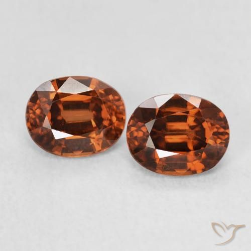 1.27ctw Natural Naranja oscuro Circón, Ovalada, VVS