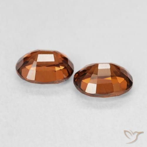 Gemas de Circón Naranja oscuro natural de 1.27 ct, Ovalada, VVS