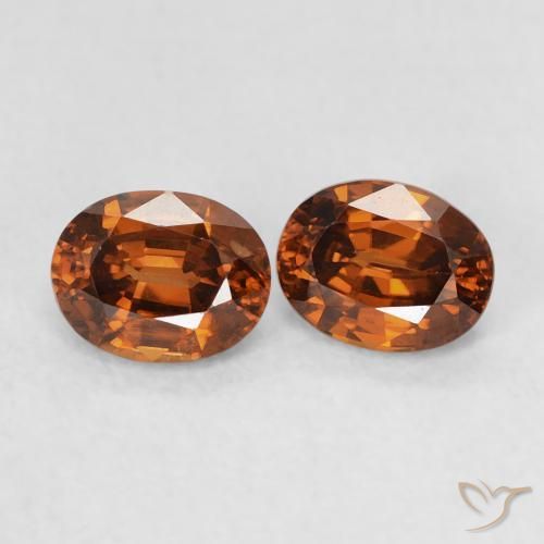 Gemas de Circón Ámbar naranja natural de 1.15 ct, Ovalada, VVS
