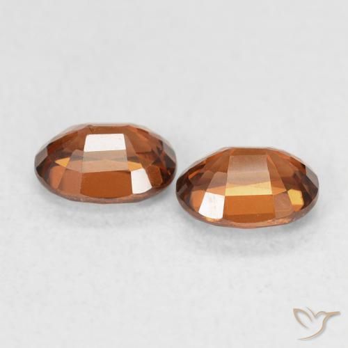 Gemas de Circón Ámbar naranja natural de 1.23 ct, Ovalada, VVS