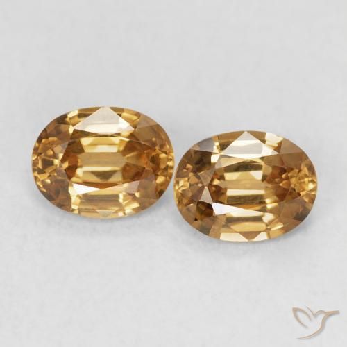 1.15ctw Natural Marrón-oro Circón, Ovalada, VVS