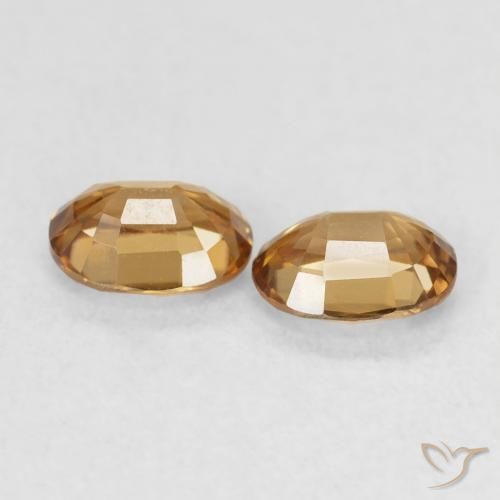Gemas de Circón Marrón-oro natural de 1.15 ct, Ovalada, VVS