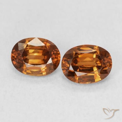 1.21ctw Natural Naranja medio Circón, Ovalada, VVS
