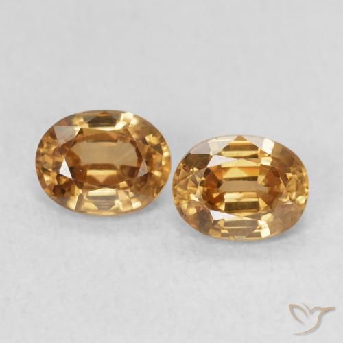 1.15ctw Natural Marrón-oro Circón, Ovalada, VVS