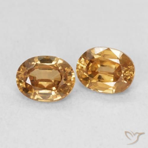 Gemas de Circón Marrón-oro natural de 1.15 ct, Ovalada, VVS