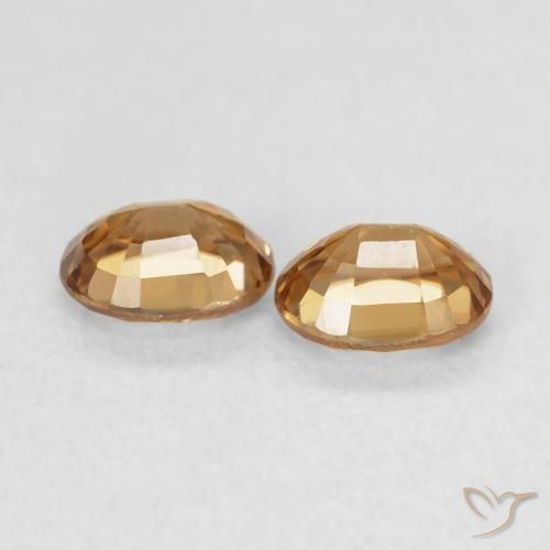Gemas de Circón Marrón-oro natural de 1.15 ct, Ovalada, VVS