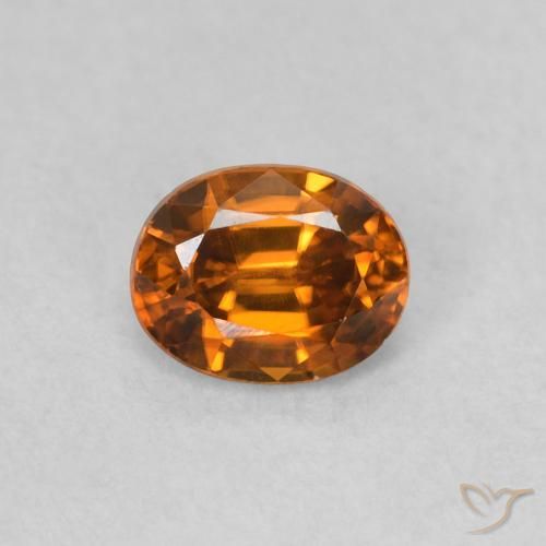 0.62ct Natural Medium Dark-Orange Circón, Ovalada, VVS