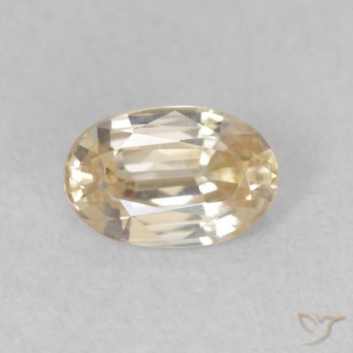 0.74ct Natural Amarillo claro Circón, Ovalada, VVS