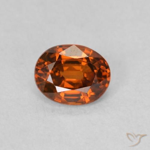 0.62ct Natural Naranja rojizo Circón, Ovalada, VVS