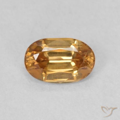 0.66ct Natural Naranja medio Circón, Ovalada, VVS