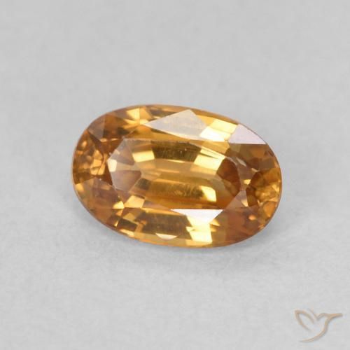 Circón Marrón naranja natural de 0.80 ct, Ovalada, VVS
