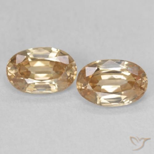 1.37ctw Natural Dorado durazno claro Circón, Ovalada, VVS-VS